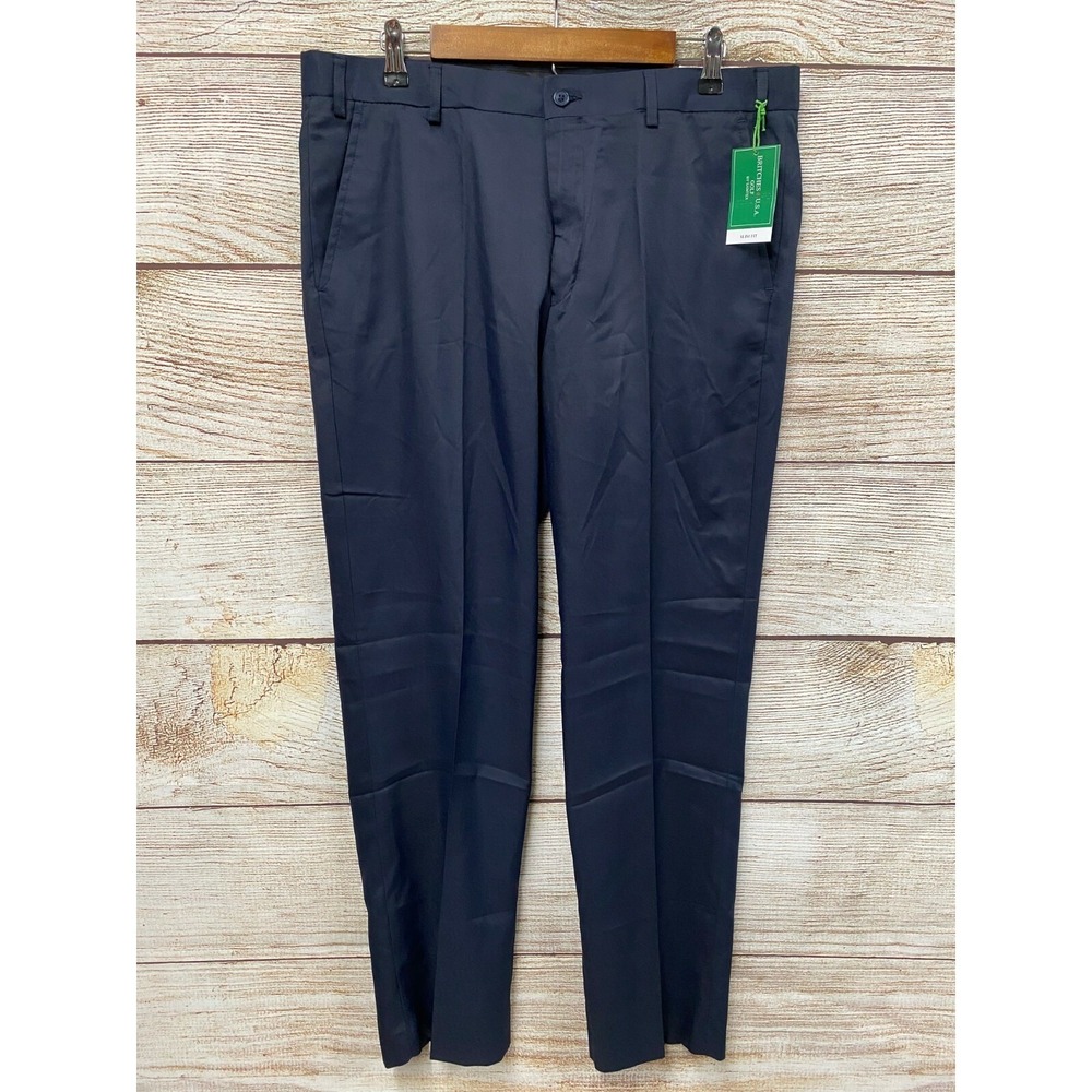 Britches Golf Pants Mens Size 36X32 Blue Polyester Slim Fit Pants New Mis Tag